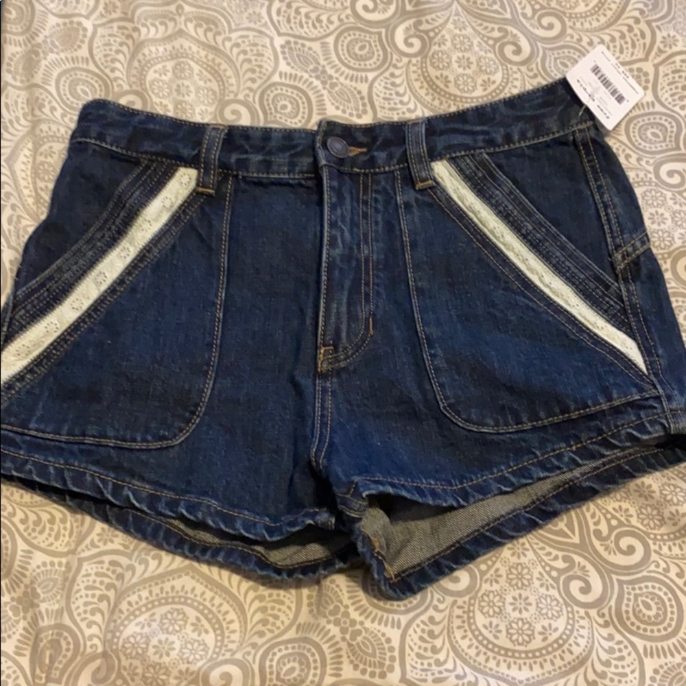 Free people dark wash jean shorts